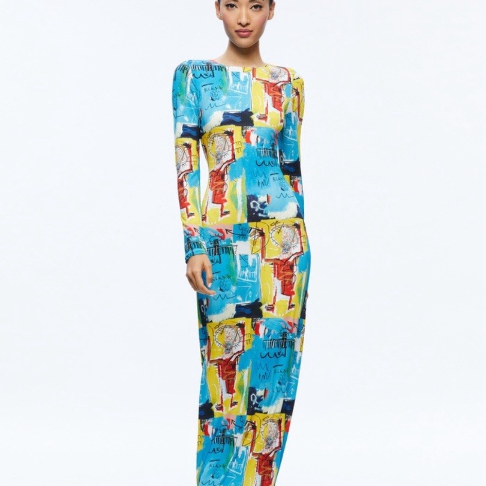 NWT ALICE + OLIVIA A+O X BASQUIAT DELORA MAXI DRESS - size 6 - Picture 5 of 13